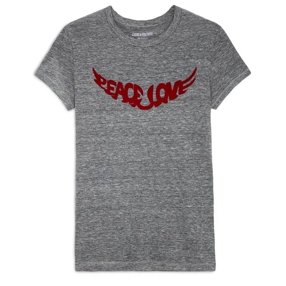 Zadig & Voltaire Walk Peace & Love T-Shirt - Gray - Size S